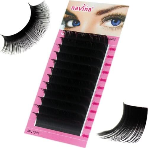 Navina Natural Mink Individual Eyelash Extension Professional Faux Synthetic Silk Eyelashes Makeup Cilia Grafting Cilios Tools