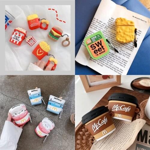McDonalds Coffee French Fries Hamburg Chicken Family ice cream Silicone Wireless Bluetooth For Airpods 1 2 Pro Protective Cover