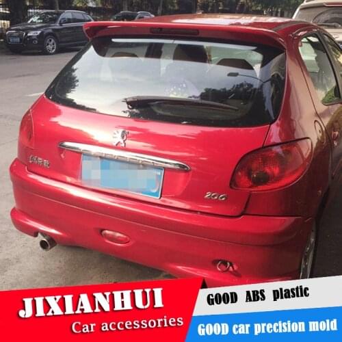 For Peugeot 206 Spoiler 2006-2013 Peugeot 206 Spoiler WXK ABS plastic Material Car Rear Wing Color Rear Spoiler