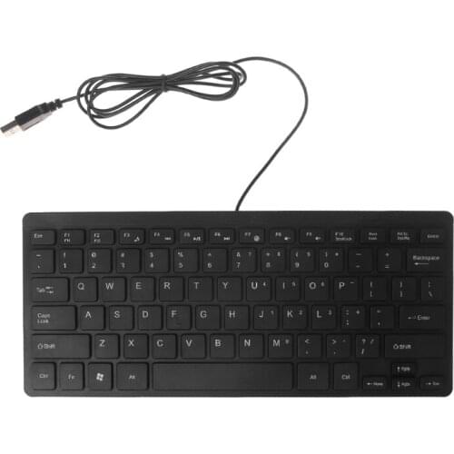 Mini Ultra Thin Quiet 104 Keys Multimedia USB Wired Keyboard For Laptop Desktop