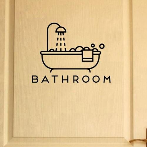 Bathroom Bathtub Shower Door Wall Art Decal Sticker Waterproof Home Decoration