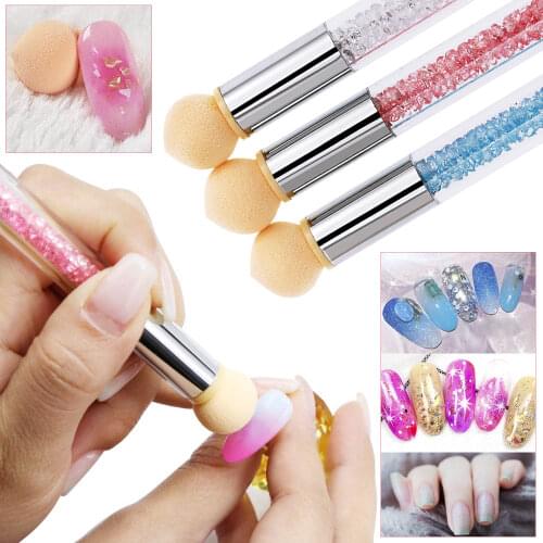 1 PCS Nail Gradient Sponge Brush With Two Ends, Two Replacement Sponge Nail Tools Flash Brush Body Manicure Tool