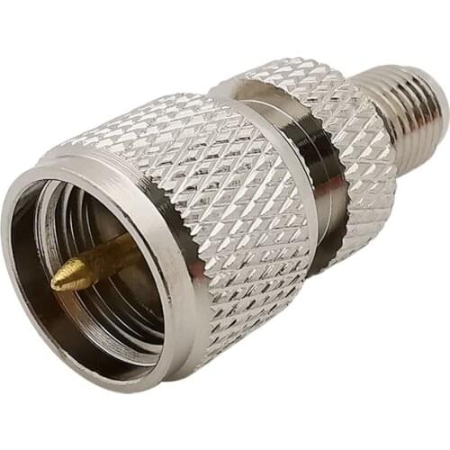1Pcs Mini UHF Male to SMA Female RF Coaxial Connector Nickel plated Straight RF Coaxial Adapter