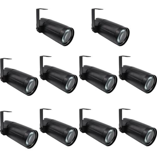 10pcs Hot sell 3W LED Pinspot Red Green Blue White Beam Spotlight for Mirror Balls Home Party DJ Disco Effect Bar Stage Light
