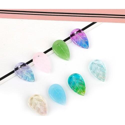 10pcs Colorful Loose Leaf Spacer Glass Beads Crafts for Jewelry Making Necklace Bracelet Needlework Accessoire Supply Wholesale