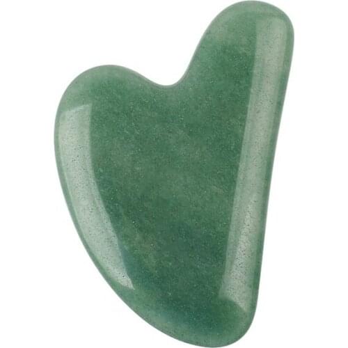 2 PCS Natural Green Aventurine SPA Scraper Tool for Man Famale Relaxtion Body Woman Remove Eye Bags Face Massage Guasha Stone