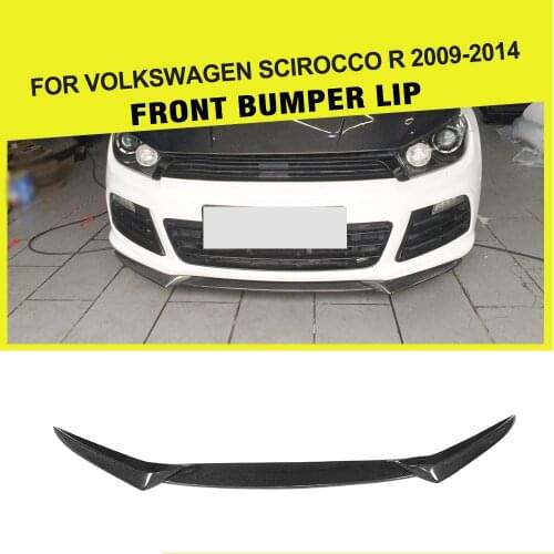 Carbon Fiber / FRP Front Bumper Guard Lip Chin Spoiler for Volkswagen VW SCIROCCO R Bumper 2009 - 2014 3PCS Car Styling