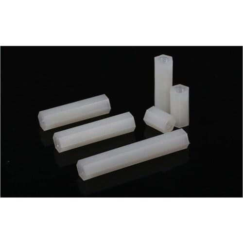 50Pcs M2 M2 x 12 12mm New Free Shipping White Nylon Hex Standoff Spacer Female Female Length 12mm Plastic