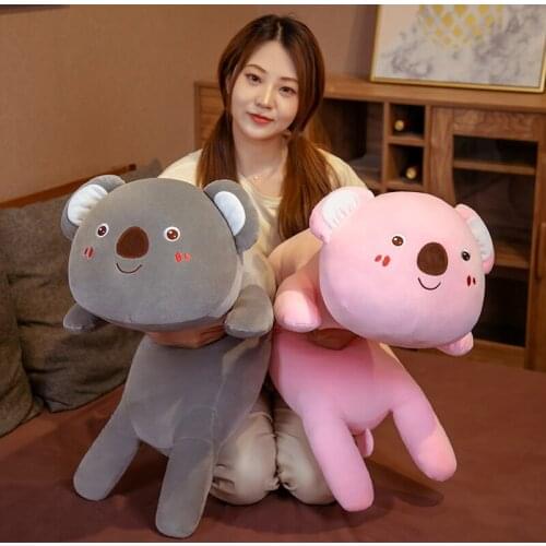 80/100CM Giant Koala Plush Long Pillow Pink Gray Lovely Animal Koala Plush Toy Stuffed Sleeping Pillow Nice Gift For Kids Baby
