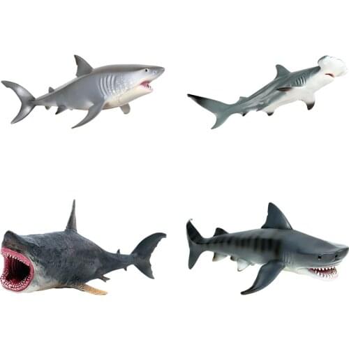 Shark Action Figures Hand-Painted Miniature Animals Sea Life Educational Toy Decorative for Kids
