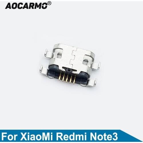 Aocarmo 100Pcs USB Charging Port Jack Connector Socket For XiaoMi Redmi Note3 Charge Dock Plug