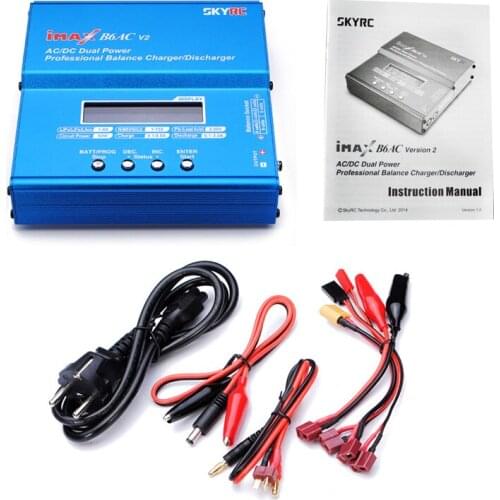 SKYRC iMAX B6AC V2 6A 50W AC/DC Lipo NiMH Pb Balance Charger/Discharger with Adapter LCD Display for RC Car Drone Helicopter