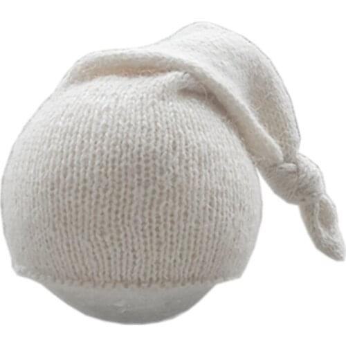 Baby Knot Tail Hat Newborn Photography Props Infants Beanies Soft Mink Hair Cap for Photo Shooting Posing 69HE