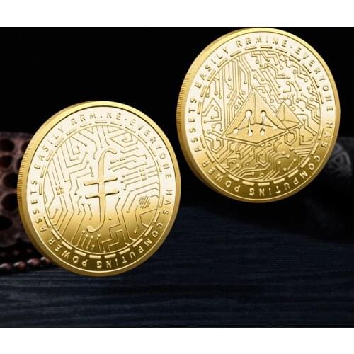 CO47 Filecoin Fil file F Coin Digital Currency Gold Plated Commemorative Crypto Coin Cryptocurrency Collectible Great Gift