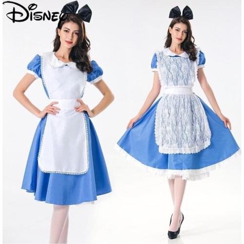 Disney Original Alice In Wonderland Maid Costume Cosplay Costume Uniform Halloween Costume Anime Cosplay for Women 1169