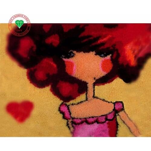 For kids Latch hook rug kits rugs and carpets cross-stitch Felt Craft Stitch threads Carpet embroidery Thread embroidery cushion