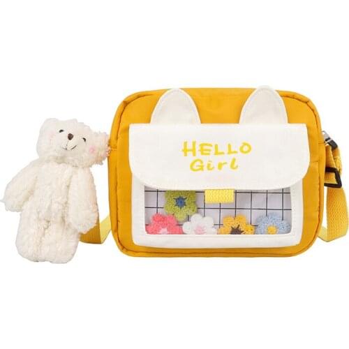 KANDRA Purses and Handbags Girl Kawaii Crossbody Bags for Women 2020 Fashion Nylon Hand Bags Cute Cat Shape Single Shoulder Bag