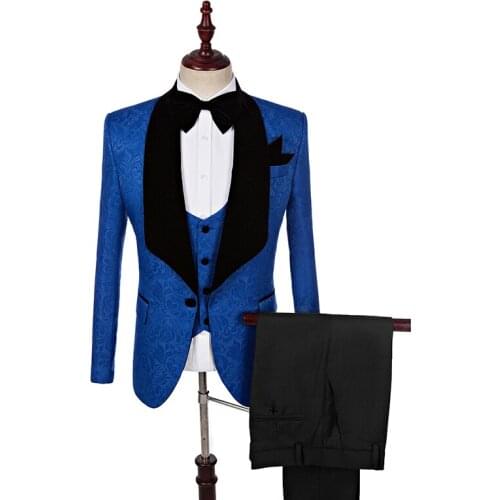 Custom Made Groomsmen Shawl Black Lapel Groom Tuxedos Side Vent Men Suits Wedding Best Man Blazer (Jacket+Pants+Bow Tie+Vest)C73