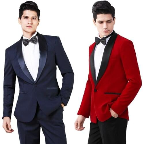 Handsome Groomsmen Shawl Lapel Groom Tuxedos Mens Wedding Dress Man Jacket Blazer Prom Dinner (Jacket+Pants+Tie) 007