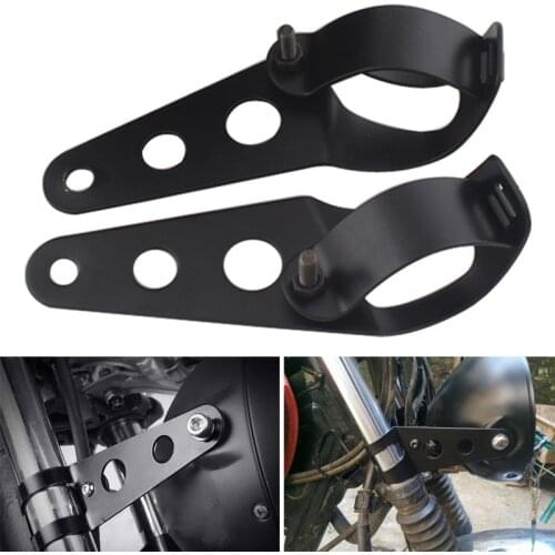 Motorcycle 28-34mm Headlight Bracket Universal Mount Stand Support Adjust Fork Mount Black For Triumph Cafe Racer
