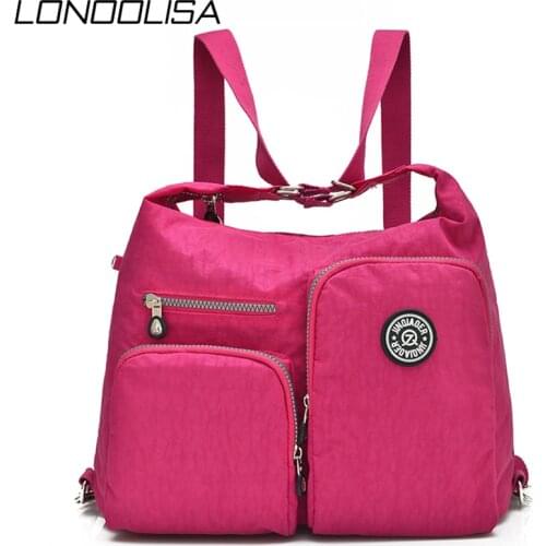 Fashion 3 in 1 Nylon Women Backpacks Large Capacity Waterproof Travel Shoulder Bag Two Main Pocket School Bag For Teenage Girls