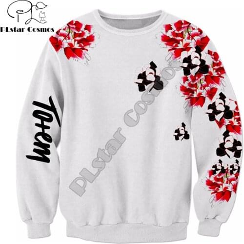 2019 New Fashion Men white Sweatshirt Totem Floral pattern 3D Printed Long Sleeve Outerwear Unisex streetwear sudadera hombre
