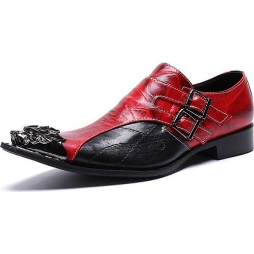 New Mens Casual Shoes Luxury Genuine Leather Dress Double Buckle Strap Office Oxford Shoes Mens Wedding Shoes Zapatos Hombre