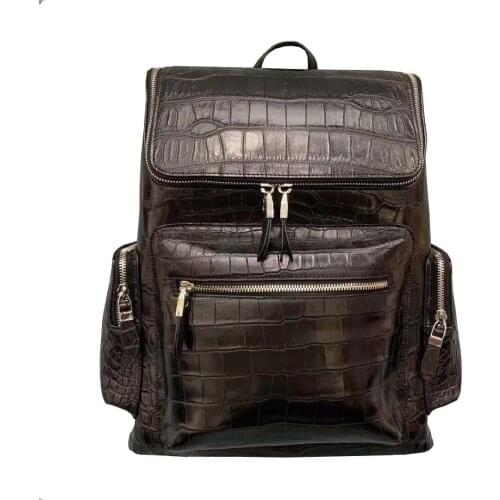 Fanzunxing new arrival men backpack men crocodile leather bag crocodile double shoulder bag for male