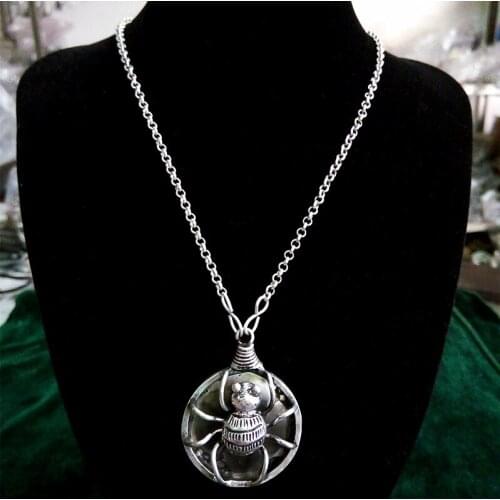 Charming Miao silver jewelry pure handmade Miao Silver Spider embroidered Pendant