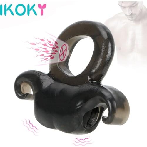 IKOKY Sex Toys for Men Silicone Vibrating Penis Rings Adult Product Delay Ejaculation Cock Rings