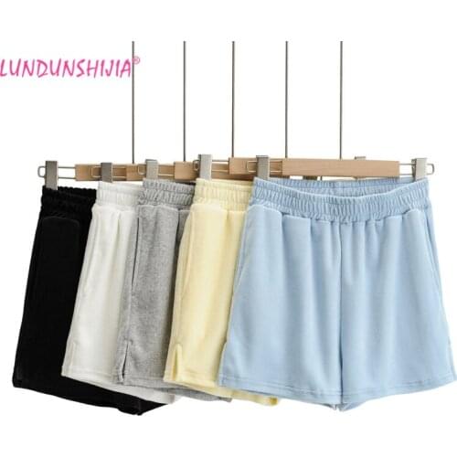 LUNDUNSHIJIA 2021 New Spring Summer Women Shorts High Waist Fashion Sport Shorts Female Slacks Shorts 5 Colors