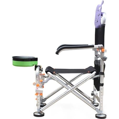 Fishing Chair with Armrest Outdoor Multifunctional Folding Portable Fishing Camping Chair Adjustable Backrest Fishing Supplies