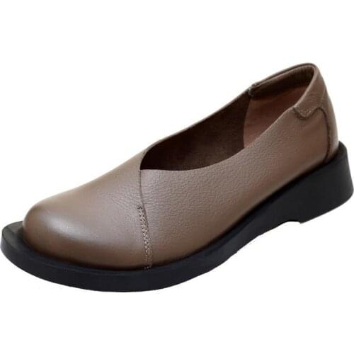 Women Flats Genuine Leather Shoes Woman Slip On Loafers Flats Soft Oxford Ballerina Shoes Casual Sapato Feminino 2021