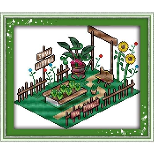 Everlasting Love Vegetable Garden Chinese Cross Stitch Kits Ecological Cotton Printed 11CT DIY Christmas Gift Wedding Decoration