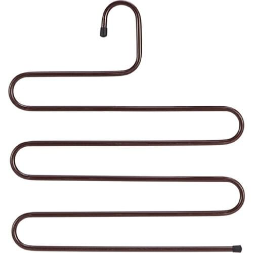 Pants Hanger Multi-Layer S-Style Jeans Trouser Organizer Closet Rack Space Saver GXMA