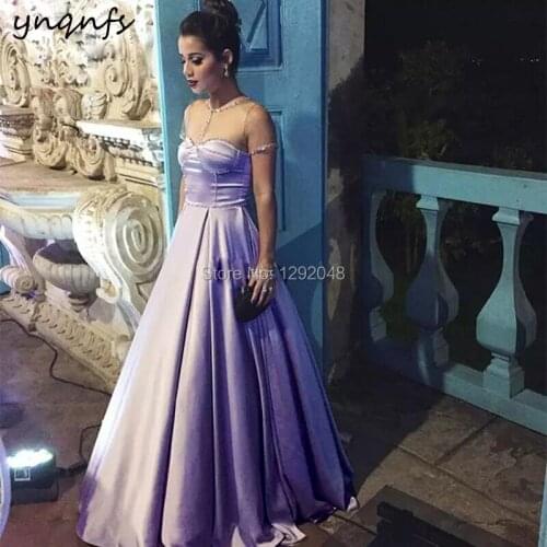 YNQNFS M25 Vintage Mother of the Bride Dresses Short Sleeve Satin Crystal Groom Mother Long Gown Elegant Formal Robe Vestido