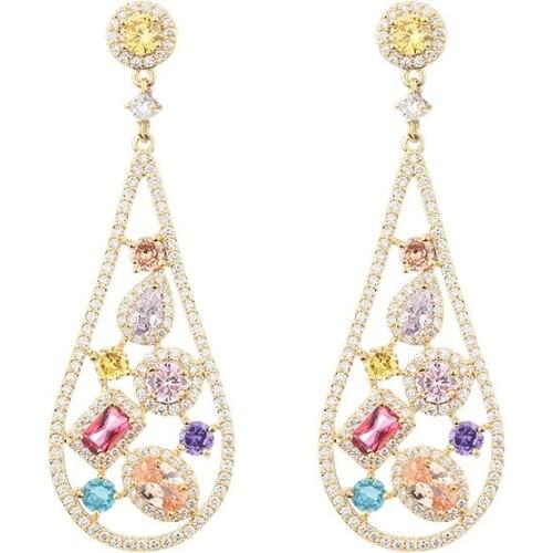 High Quality S925 Ear Needle Female Earrings With Stones Multicolors Fashion Classic Luxury Drop Earrings For Women 2021 New