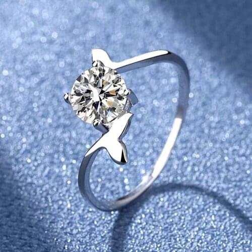 1 Carat Ring For Women Jewelry Silver 925 Jewelry Sterling Silver Matching Rings Moissanite Iadies Four-Claw Exquisite Jewelry