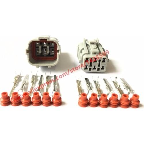 10 Sets kit sets SWP type gray male female fog lamp Light Connector 6 pin auto light plug 7123-7464-40 7222-7464-40