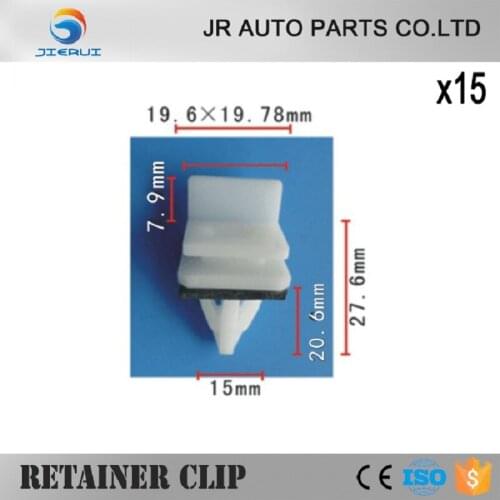 15pcs Nylon Fit Acura For Honda 91513-SM4-000 Rocker Panel Moulding Clip Fastener