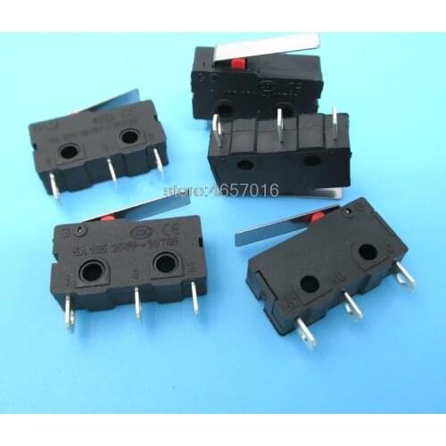 20pcs 250V 5A 3 Pin Tact Switch Sensitive Microswitch Micro Switches Handle KW11-3Z