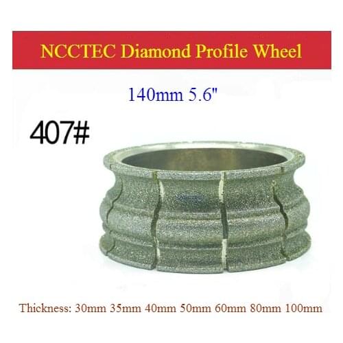 [407#] 5.6'' 140mm Diamond electroplate / brazed Stone table edge grindind profile wheel| marble Quartz Profiling abrasive