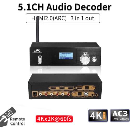 4K*2K HDMI to HDMI Extractor Converter Bluetooth DAC Digital SPDIF HDMI DTS 5.1 Audio Decoder HDMI ARC Audio Converter Gear