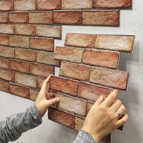 5PCS 3D wall sticker self-adhesive brick texture creative wallpaper wallpaper renovation
