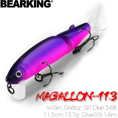 Bearking 11.3cm 13.7g hot fishing lure minnow quality professional bait swim bait jointed bait equipped black or white hook