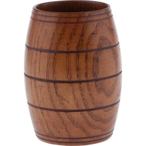 Natural Solid Wooden Tea Cups Beer Tumbler Coffee Wine Milk Kitchen Vintage Tea Service Wood Cup Insulated 175ml