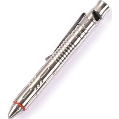 EDC Tactical Defense Pen Outdoor Multi Tool Self-defense Attack Head Stainless Steel Whistle Broken Window Camping Survival