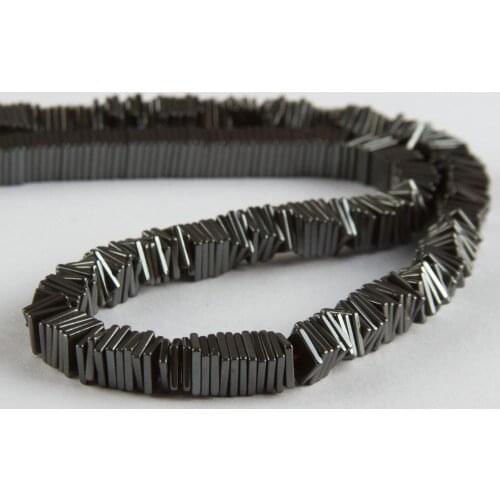 Hematite Thin Square Stone 6 mm