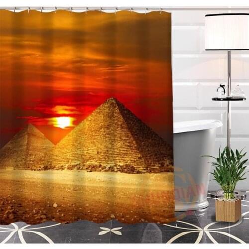Hot sale Custom Egypt Pyramids Bathroom Waterproof Shower Curtain Durable Classic Bathroom decorative
