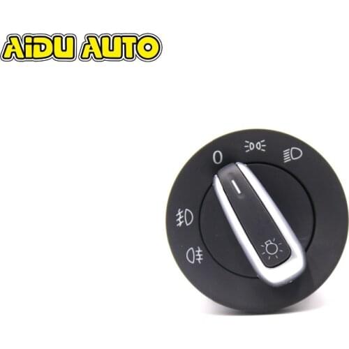 Chrome European Headlight Switch USE FIT For Golf 5 6 Mk5 Mk6 Jetta 5 6 Passat B6 Touran Tiguan 5ND 941 431 A 5ND941431A